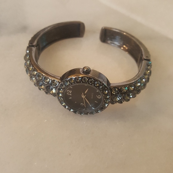 ✅Gunmetal Pave Cuff Watch - Picture 3 of 8